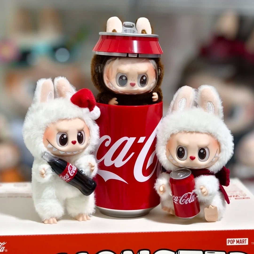 Motherland version of bubble mateab labubu Coca-Cola enamel face series plush pendant doll figure