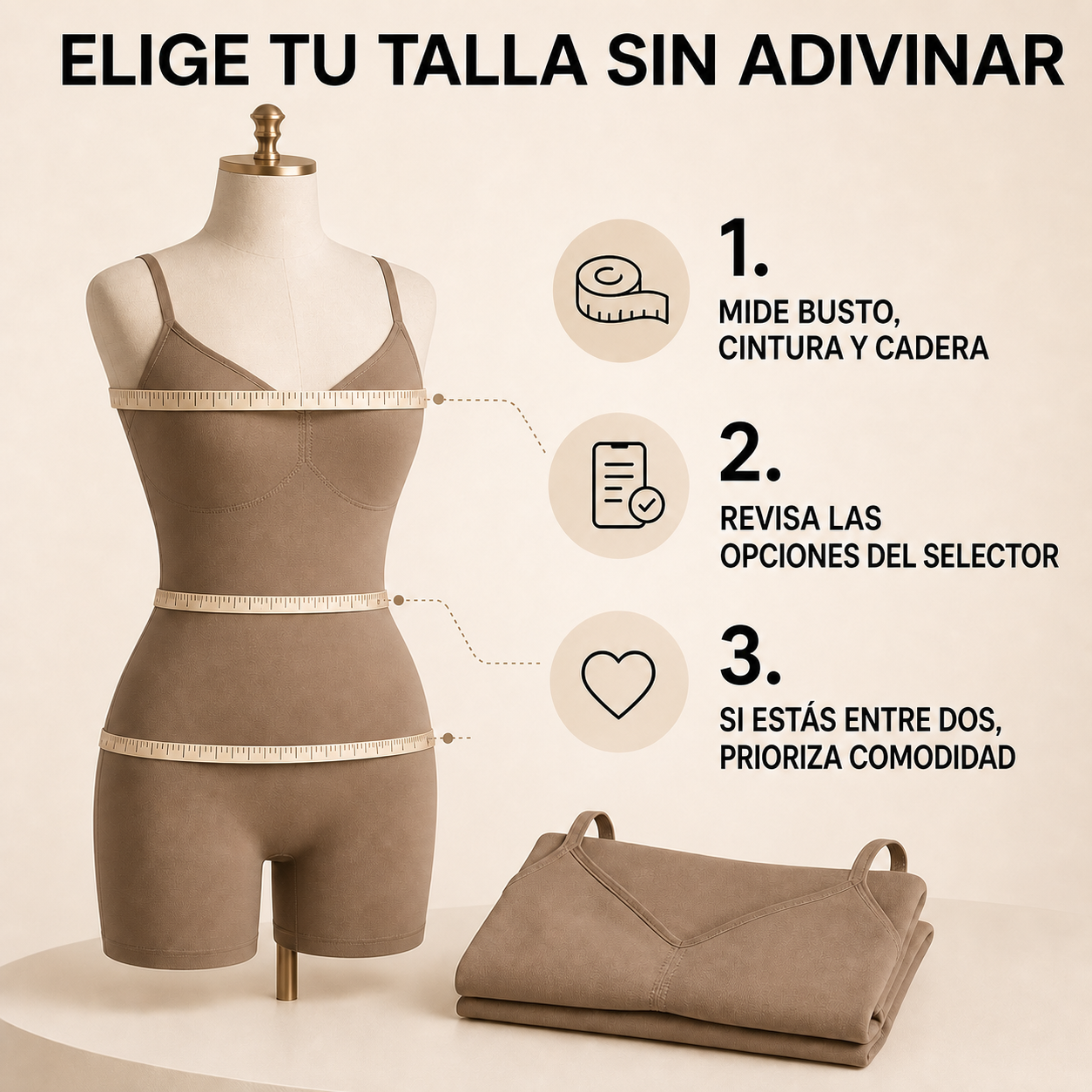 Guía para medir busto, cintura y cadera antes de elegir la talla de la faja body