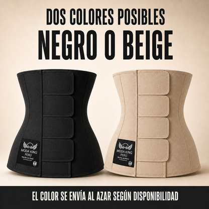 Faja cinturilla con cuatro bandas en negro o beige; color enviado al azar según disponibilidad