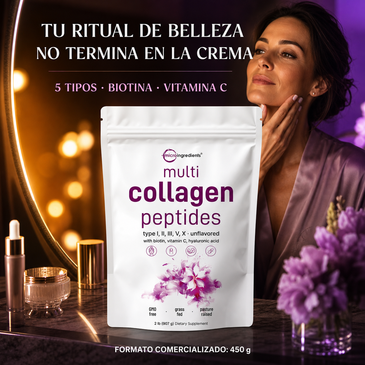 Multi Collagen Peptides en un ritual de belleza y bienestar diario