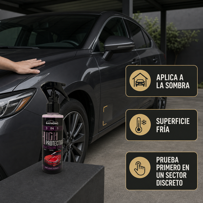 Uso del spray a la sombra, sobre superficie fría y con prueba en un sector discreto